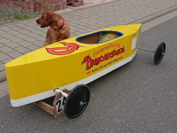 Seifenkiste der Ferienwohnung Drachenhaus im Odenwald.